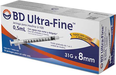 Farmacias del Ahorro  Jeringas para insulina BD Ultra-Fine 0.5ml